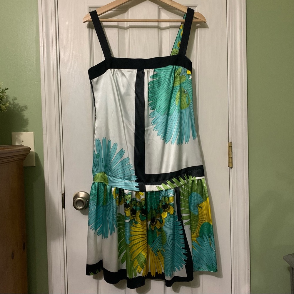 Y2K Zara Basic Satin Strap Drop Waist Flapper Style Dress